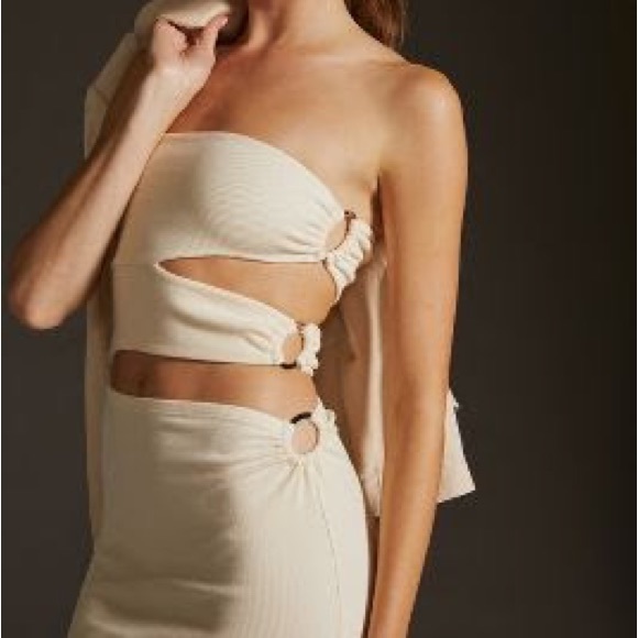 Anthropologie Dresses & Skirts - Anthropologie Bordeaux Strapless Cutout Dress